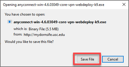 AnyConnect - Save File