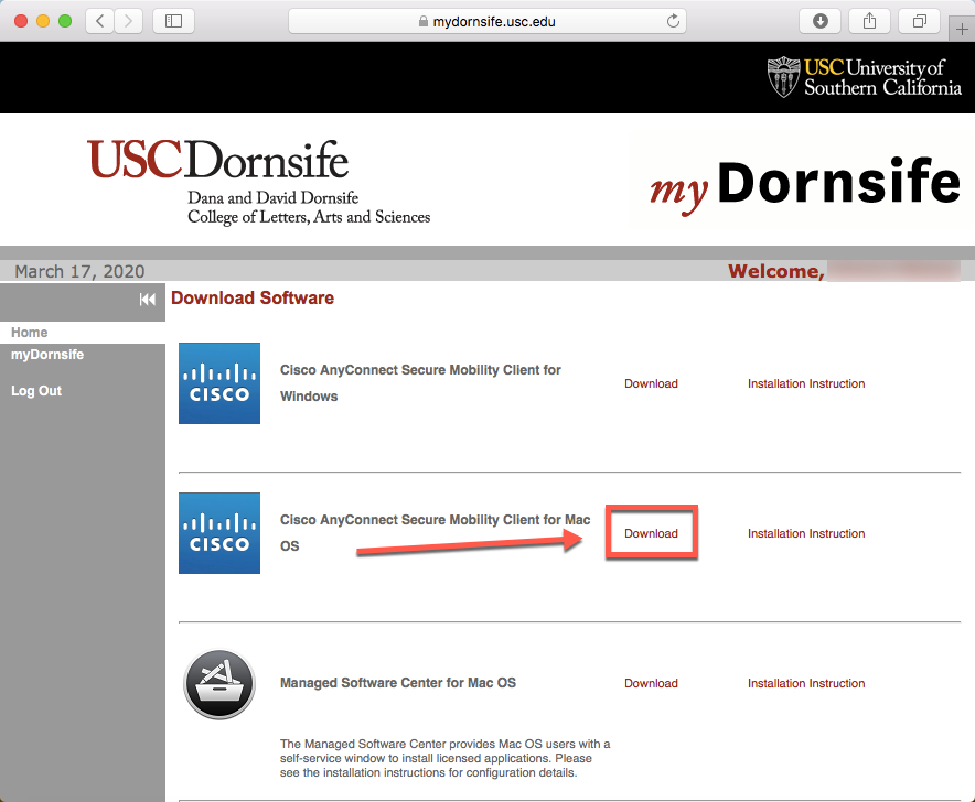 My Dornsife - download software