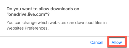 OneDrive - Allow download of installer