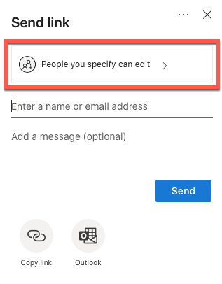 OneDrive - Send link - People