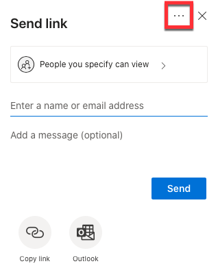 OneDrive - Send link - More options