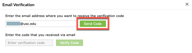 Portal - Email Verification - Send Code