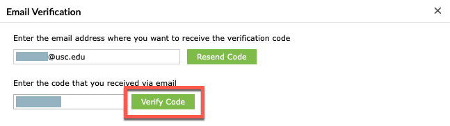 Portal - Email Verification - Verify Code