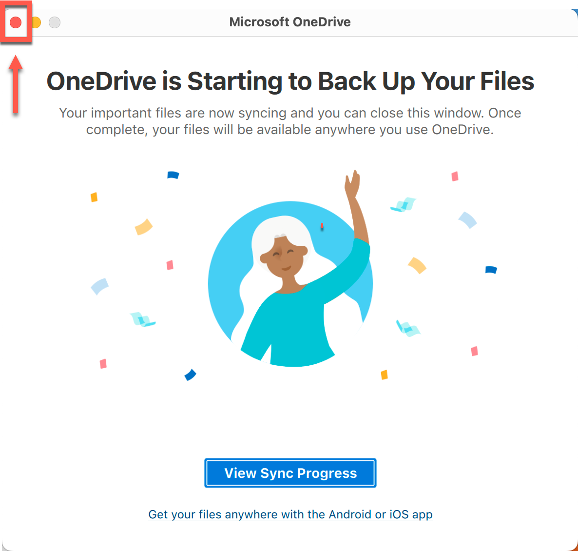 Mac - OneDrive - Backup beginning