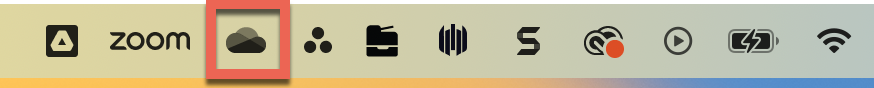 Mac menu - OneDrive icon